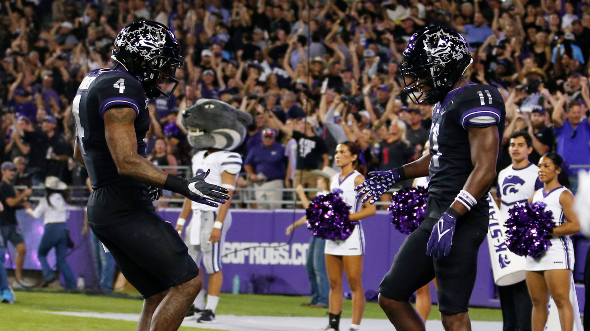 TCU celebrates a touchdown vs. Kansas State